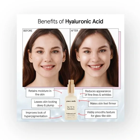 new Grace & Stella ㋛ Hydrating Hyaluronic Acid Serum ㋛ Full Size ㋛ Fresh in Box - Picture 5 of 16